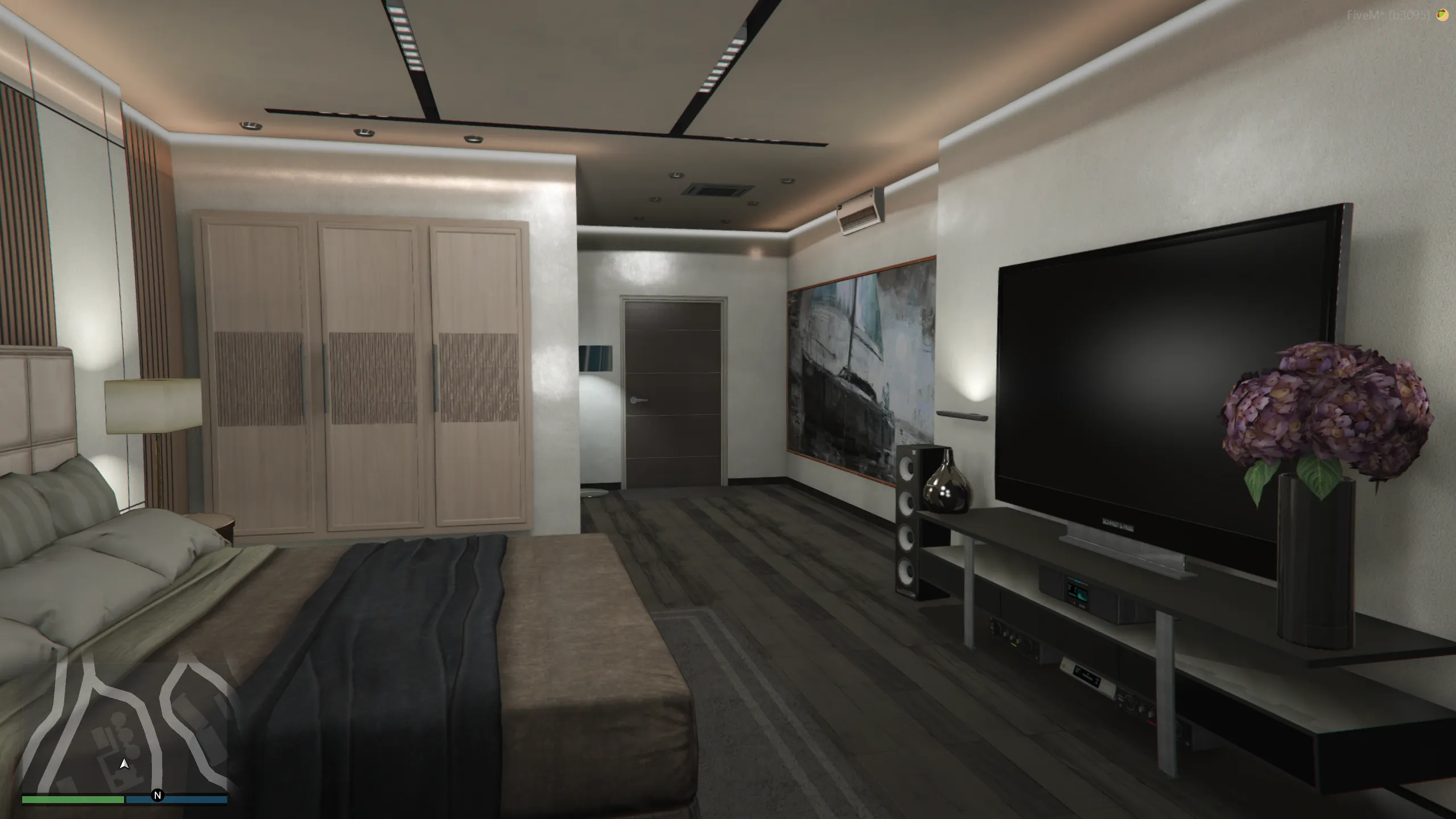 Another view of the finished GTA V bedroom interior